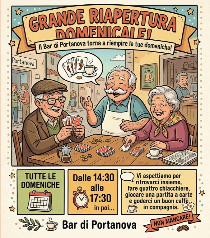 SI RIAPRE ALLA DOMENICA. VI ASPETTIAMO NUMEROSI