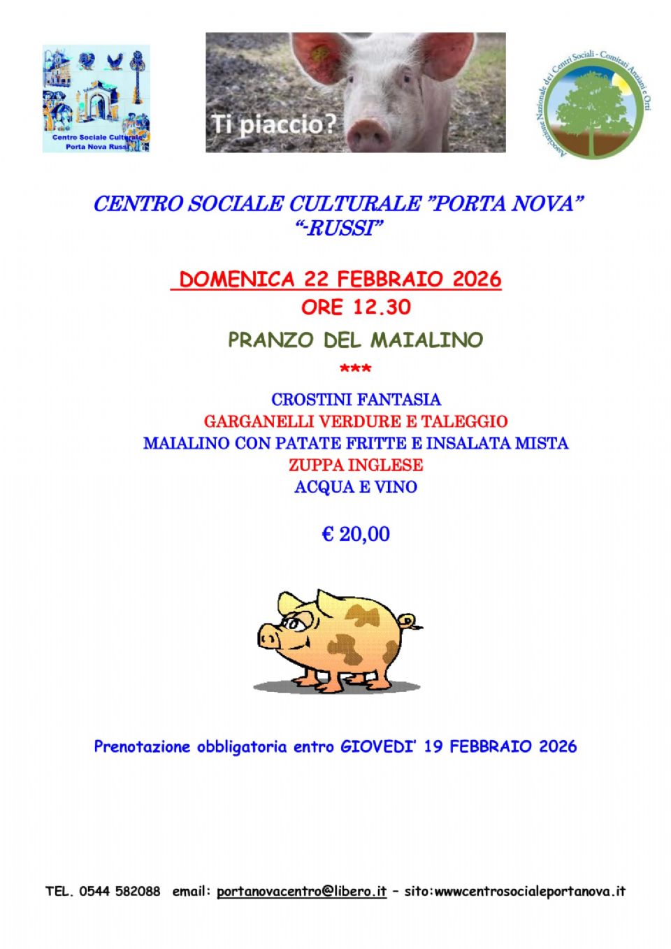 COME OGNI ANNO IN QUESTI GIORNI, IL PRANZO DEL MAIALINO