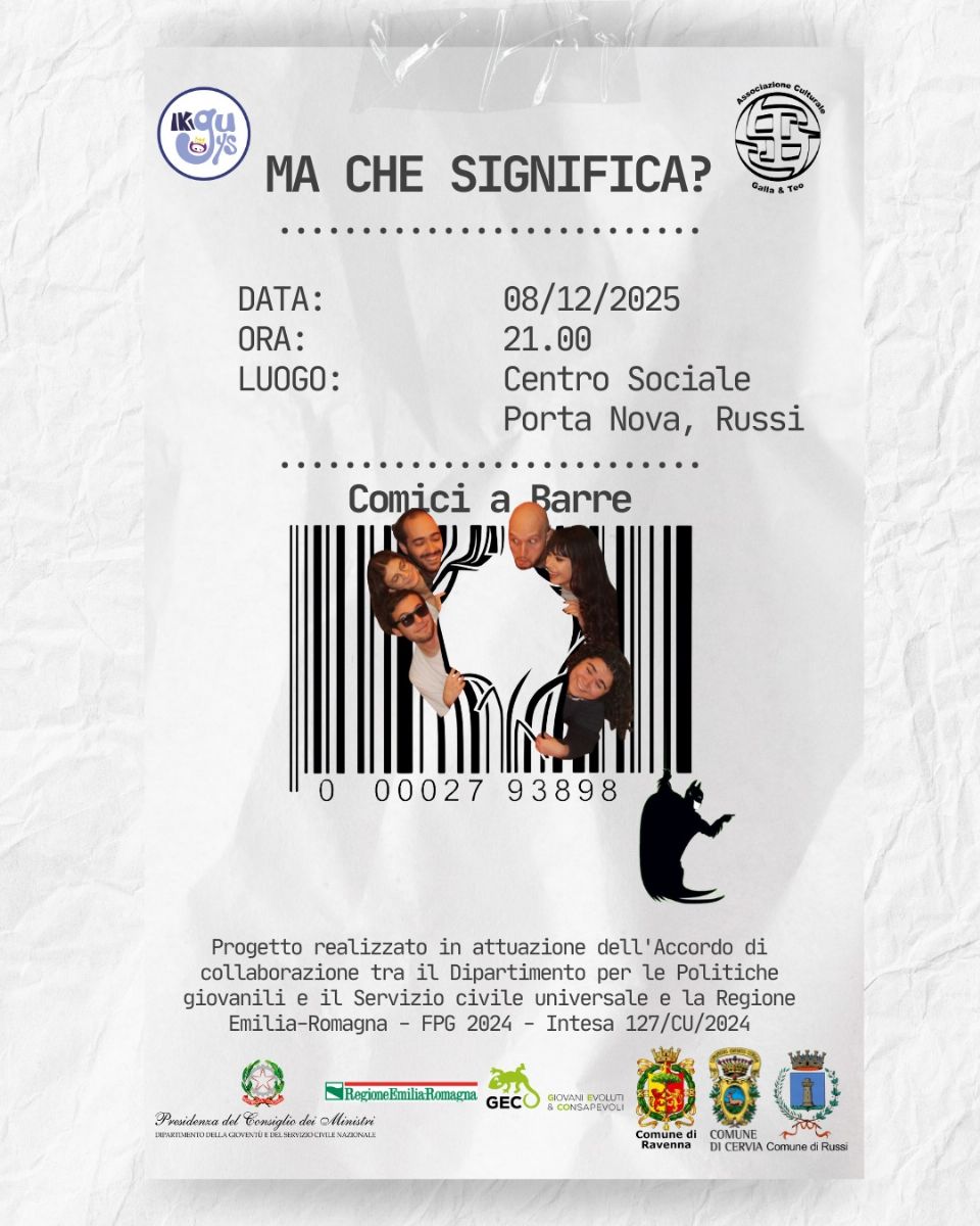 SEI ATTORI PER SEI SKETCH PER UNA SOLA REGOLA, FAR RIDERE. I COMICI A BARRE A PORTA NOVA 8 DICEMBRE ORE 21:00 