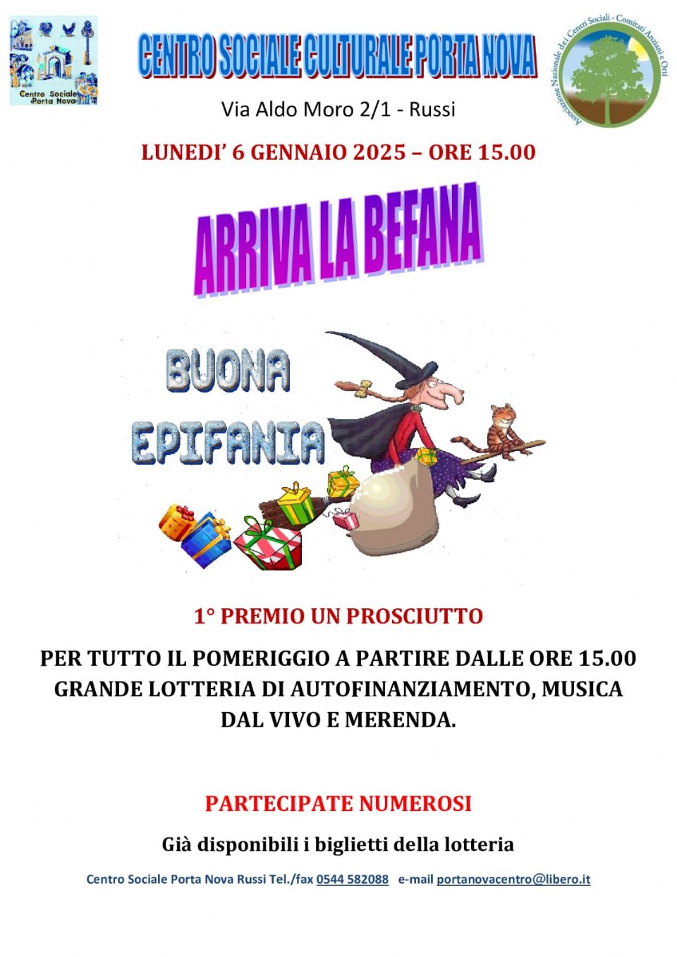 LA BEFANA A PORTA NOVA VIEN DI POMERIGGIO