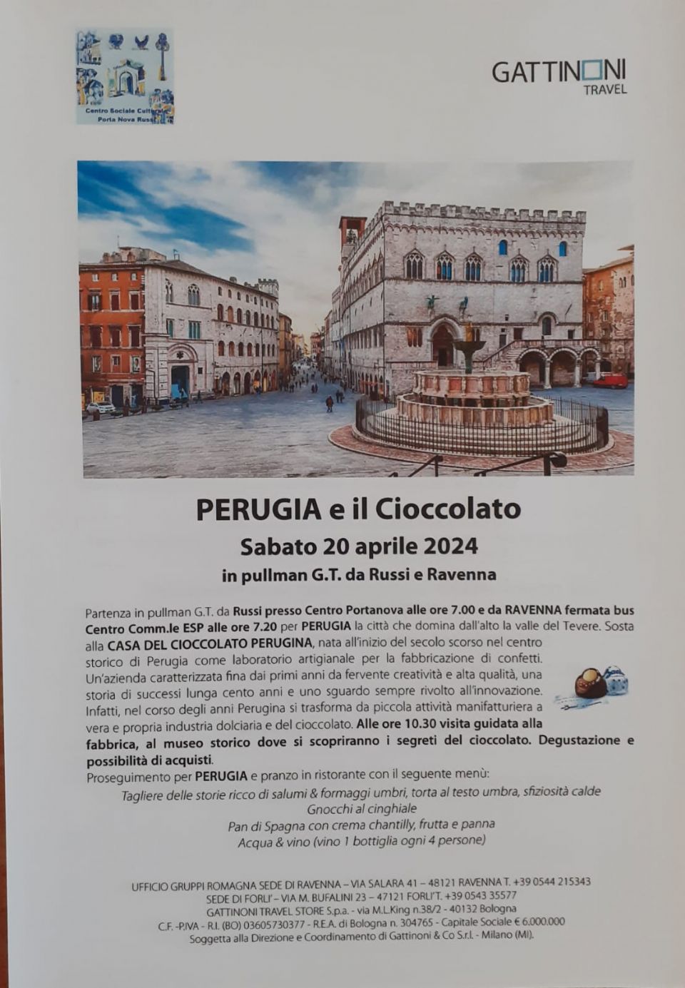 DOPO GENOVA SI PARTE DI NUOVO, DESTINAZIONE PERUGIA. SONO APERTE LE PRENOTAZIONI
