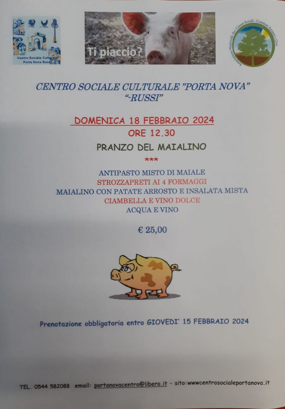 ECCO LA NOSTRA DIETA: IL PRANZO CON IL MAIALINO, NON POTEVA MANCARE