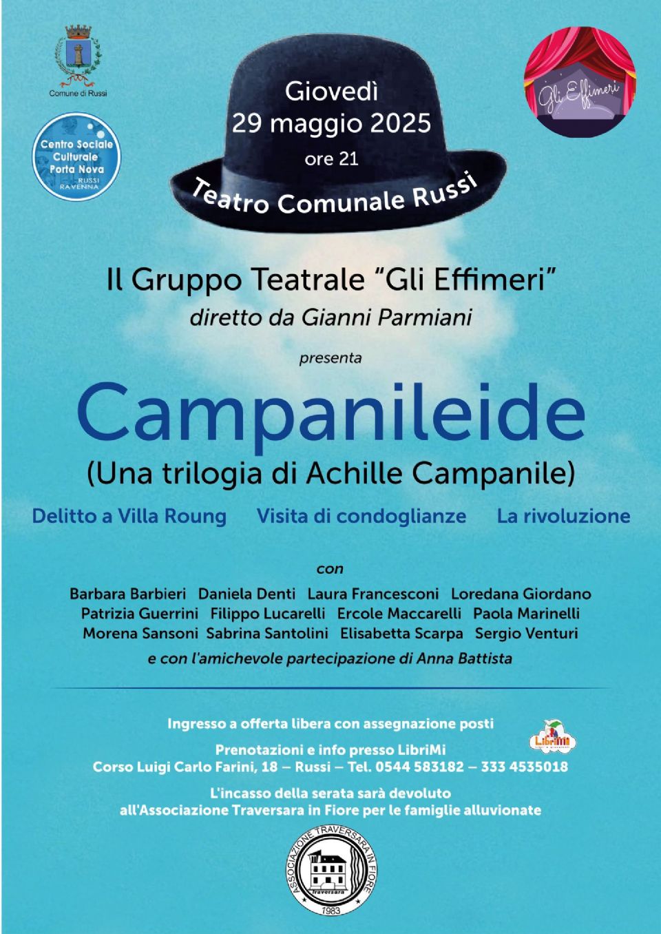 IL TEATRO DEGLI EFFIMERI SI RIPRESENTA ALLA CITTA