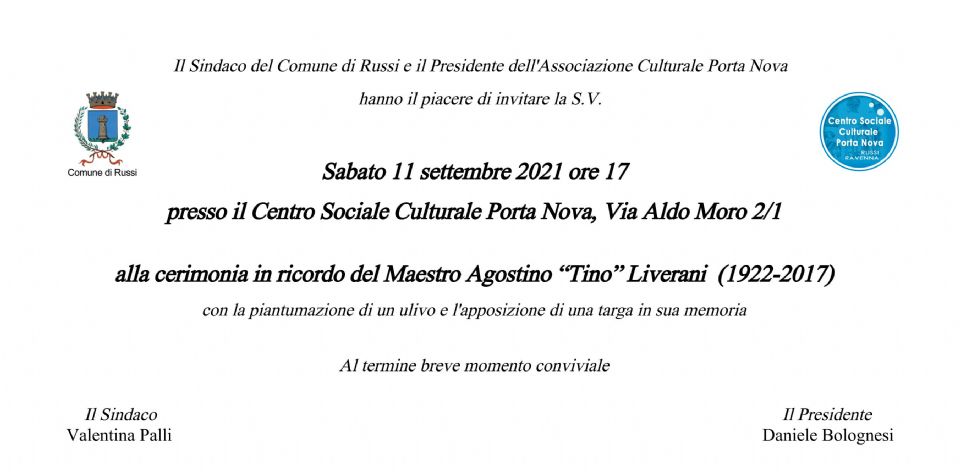 INVITO per Sabato 11 Settembre 0re 17.00