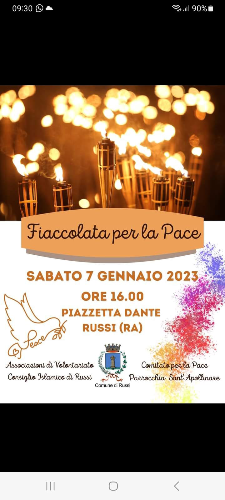 RUSSI, MARCIA PER LA PACE 2023. PORTA NOVA CI SARA