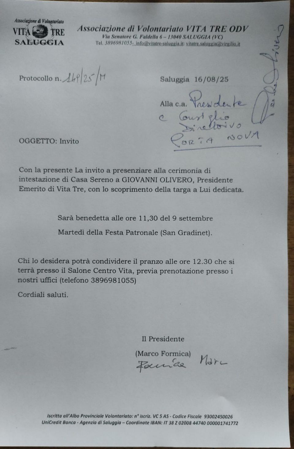 VITA TRE INVITA PORTA NOVA NELLA CITTA