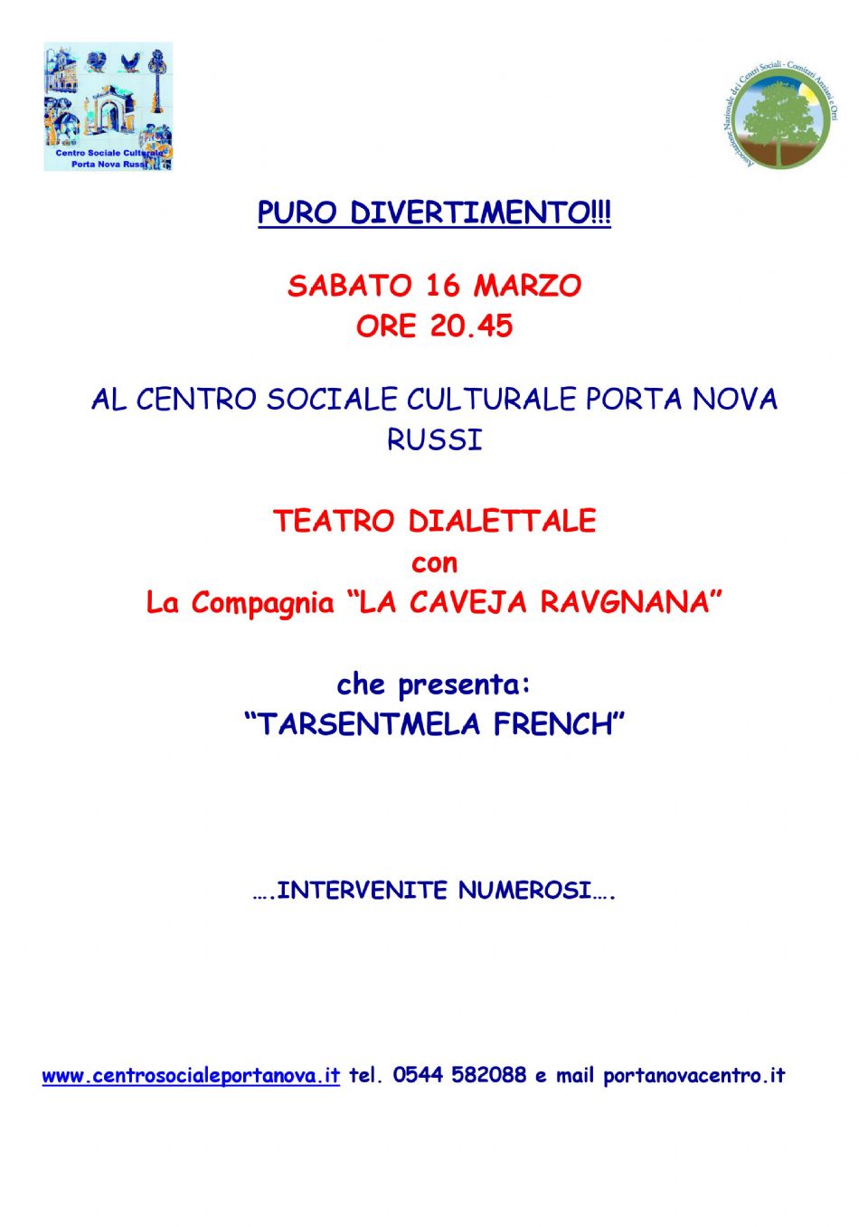 Commedia Dialettale - Tarsentmela French (RINVIATA AL 4 MAGGIO 2019)