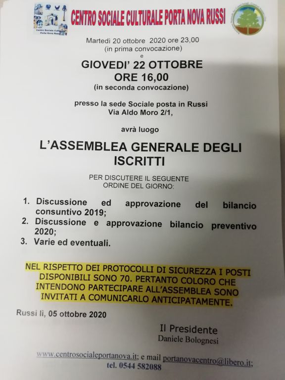 Convocazione Assemblea Generale degli Iscritti 