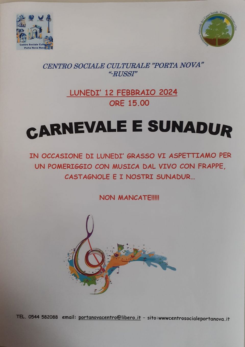 CARNEVALE IN MASCHERA CON I SUNADUR, UN EVENTO DA NON PERDERE